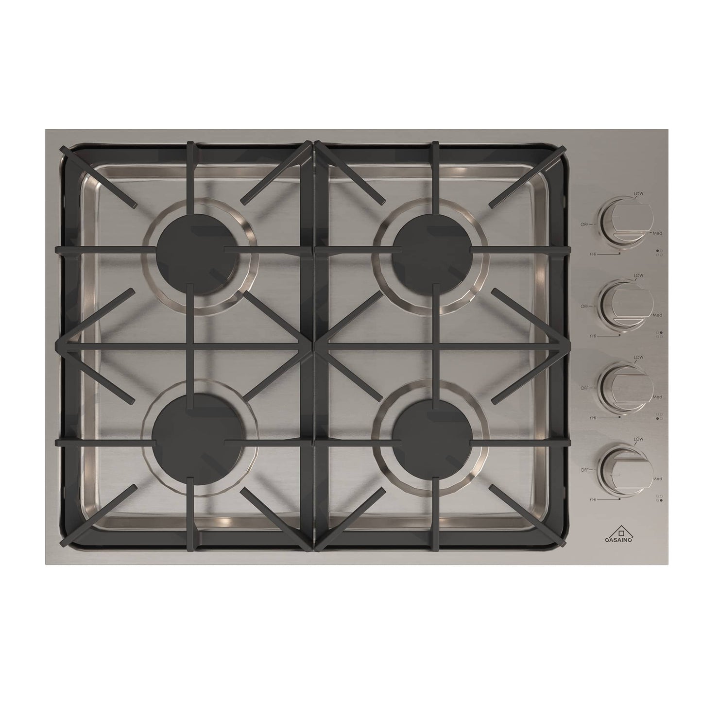 30in 4 Burners Stainless Steel Gas Cooktop with LP Conversion Kit